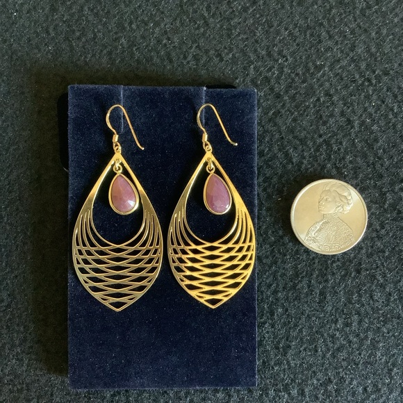 New Stauer 925 sterling silver natural ruby earrings. - Picture 8 of 9